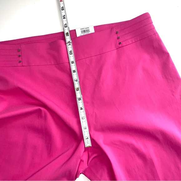 JM Collections Women’s Vibrant Pink Berry Pull On Capri Pants Size 2X NWT Summer - Picture 5 of 11
